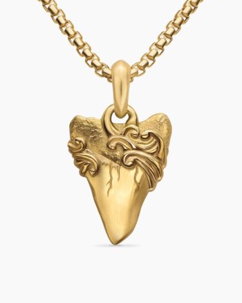 Waves Shark Tooth Amulet|18K Yellow Gold, 25mm