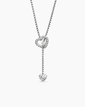 Cable Collectibles® Heart Y Necklace|Sterling Silver with Diamonds