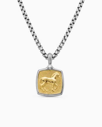 Petrvs® Horse Amulet|Sterling Silver with 18K Yellow Gold, 19mm