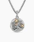Libra Amulet|Sterling Silver with 18K Yellow Gold and Diamonds, 19mm
