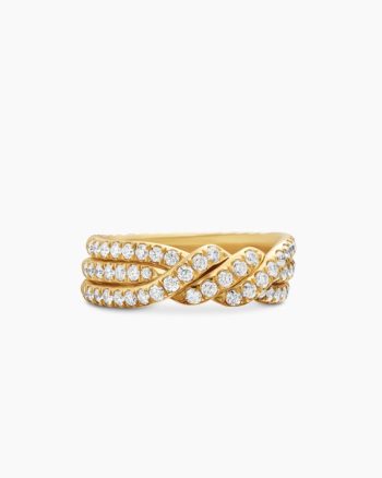 Continuance® Three Row Band Ring|18K Yellow Gold with Diamonds, 6mm