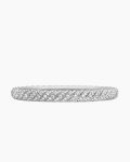 Sculpted Cable Bangle Bracelet|18K White Gold with Diamonds, 6.2mm