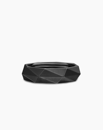 Faceted Band Ring|Black Titanium, 6.2mm