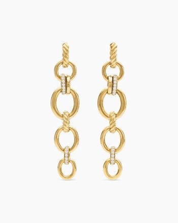 DY Mercer® Linked Drop Earrings|18K Yellow Gold with Diamonds, 68mm