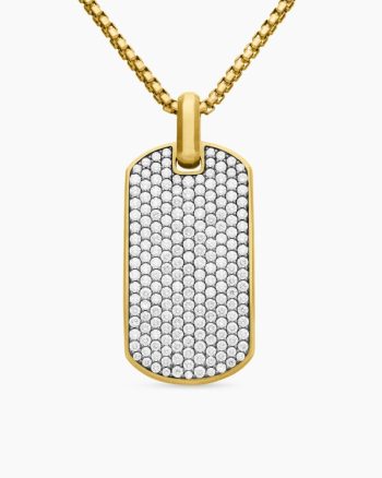 Chevron Tag|18K Yellow Gold with Diamonds, 42mm