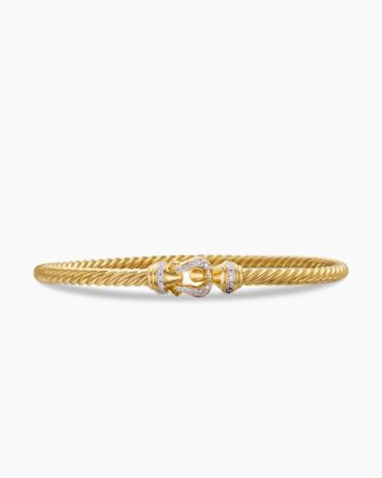 Buckle Cablespira® Bracelet|18K Yellow Gold with Diamonds, 3.5mm