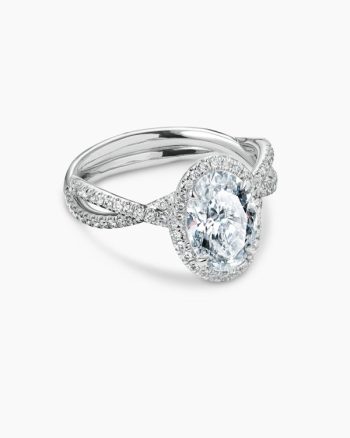 DY Infinity Full Pavé Halo Engagement Ring|Platinum, Oval Cut