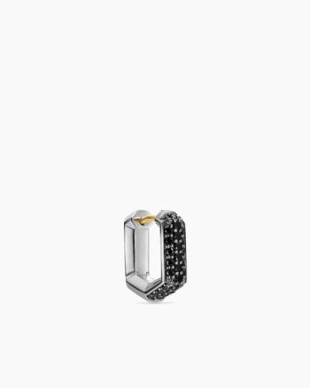 Streamline® Hoop Earring|Sterling Silver with Black Diamonds, 11.7mm