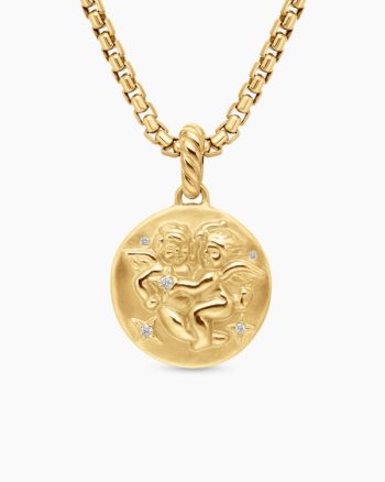 Gemini Amulet|18K Yellow Gold with Diamonds, 19mm