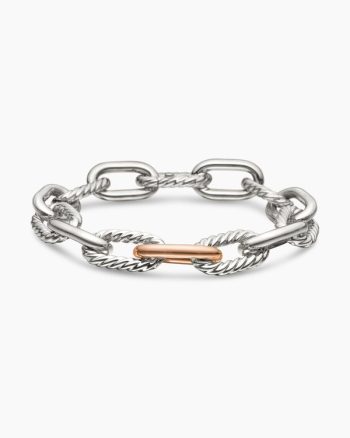 DY Madison® Chain Bracelet|Sterling Silver with 18K Rose Gold, 11mm