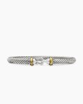 Buckle Classic Cable Bracelet|Sterling Silver with 18K Yellow Gold, 5mm
