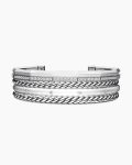 Stax Five Row Cuff Bracelet|Sterling Silver with Diamonds, 16mm