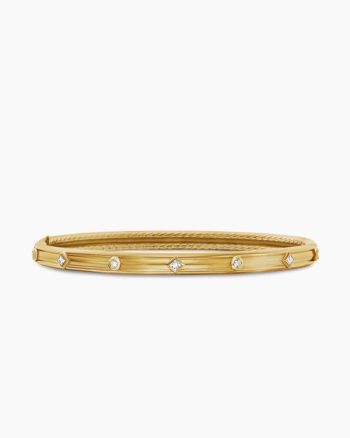 Modern Renaissance® Bangle Bracelet|18K Yellow Gold with Diamonds, 4.5mm