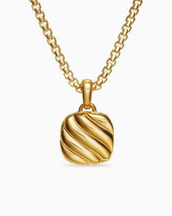 Sculpted Cable Square Locket|18K Yellow Gold, 14.5mm