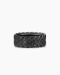 Chevron Pavé Band Ring|Black Titanium with Black Diamonds, 9mm