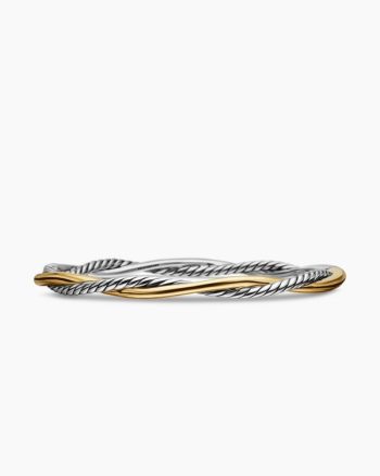 Petite Infinity Bracelet|Sterling Silver with 14K Yellow Gold, 4.4mm