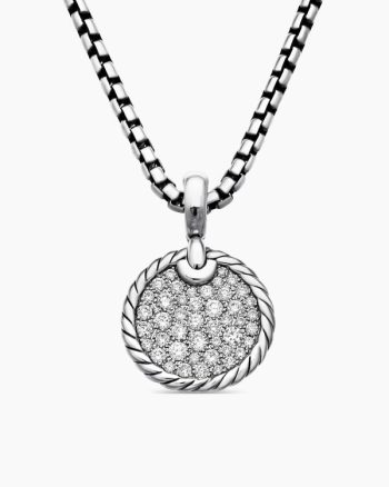 DY Elements® Disc Pendant|Sterling Silver with Diamonds, 14mm