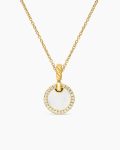 Petite DY Elements® Pendant Necklace|18K Yellow Gold with Mother of Pearl and Diamonds, 17.8mm