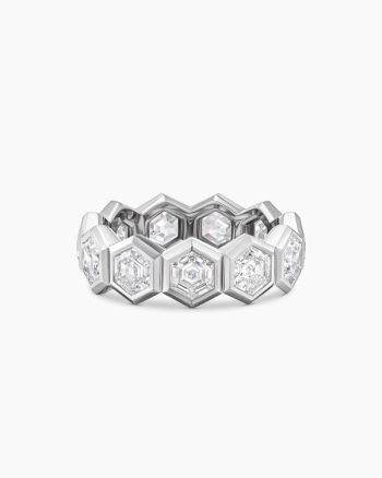 Men's Hex Eternity Band Ring|Platinum with Diamonds