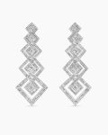 Stax Zig Zag Drop Earrings|White Gold with Diamonds