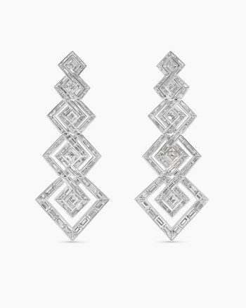 Stax Zig Zag Drop Earrings|White Gold with Diamonds