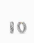 Sculpted Cable Hoop Earrings|Sterling Silver, 18.6mm