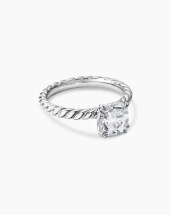 DY Cable Engagement Ring|Platinum, Cushion Cut