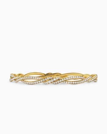 Wisteria® Bangle Bracelet|18K Yellow Gold with Diamonds, 5.4mm