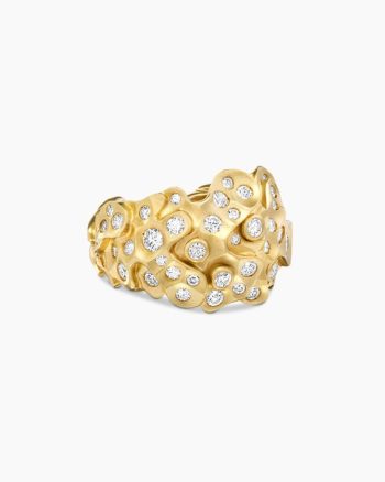 Petals Dome Ring|Yellow Gold with Diamonds