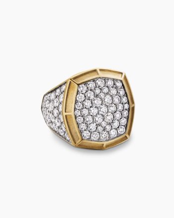 Streamline® Bold Signet Ring|18K Yellow Gold with Diamonds, 23.4mm