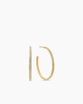 Pavé Hoop Earrings|18K Yellow Gold with Diamonds, 38mm