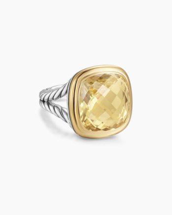 Albion® Ring|Sterling Silver with 18K Yellow Gold and Champagne Citrine, 15mm