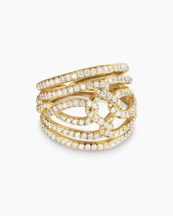 Wisteria® Dome Ring|18K Yellow Gold with Diamonds, 19.3mm