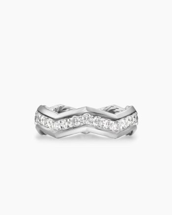 Zig Zag Stax™ Ring|Sterling Silver with Diamonds, 5mm