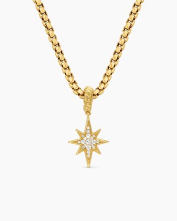 North Star Amulet|18K Yellow Gold with Diamonds, 15mm