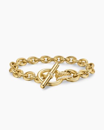 DY Mercer® Toggle Chain Bracelet|18K Yellow Gold with Diamonds, 8mm