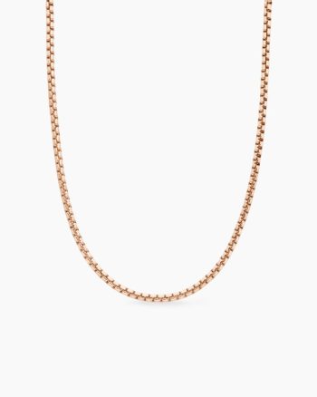 Box Chain Necklace|18K Rose Gold, 3.4mm