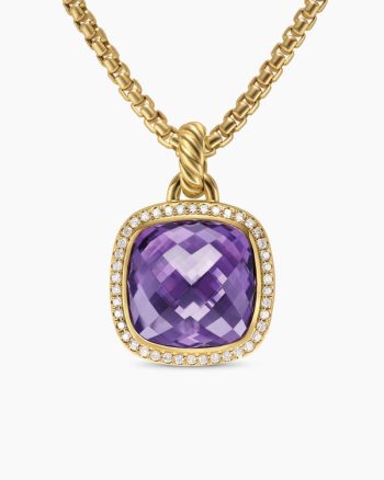 Albion® Pendant|18K Yellow Gold with Amethyst and Diamonds, 15mm
