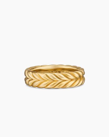 Chevron Band Ring|18K Yellow Gold, 6.2mm