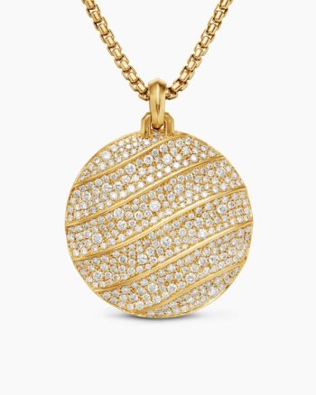 Cable Edge® Pendant|18K Yellow Gold with Diamonds, 37mm