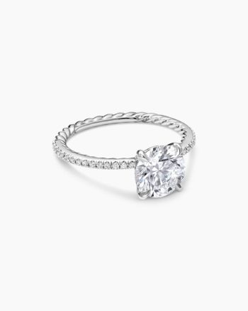 DY Eden Pavé Engagement Ring|Platinum, Round Brilliant Cut