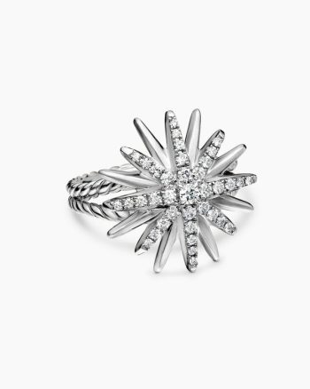 Starburst Ring|Sterling Silver with Diamonds, 19mm