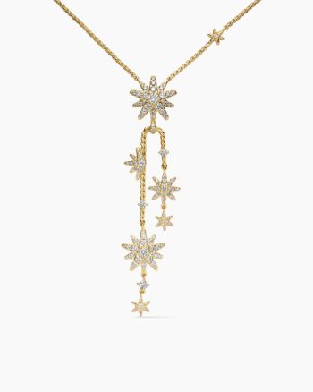 Starburst Cluster Necklace|18K Yellow Gold with Diamonds, 66mm