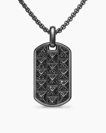 Pyramid Tag|Black Titanium with Black Diamonds, 35mm