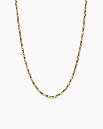 Streamline® Faceted Chain Necklace|18K Yellow Gold with Forged Carbon, 4.3mm