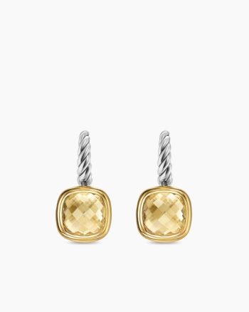 Albion® Drop Earrings|Sterling Silver with 18K Yellow Gold and Champagne Citrine, 10mm