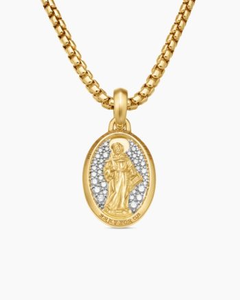 St. Francis Amulet|18K Yellow Gold with Diamonds, 18.8mm