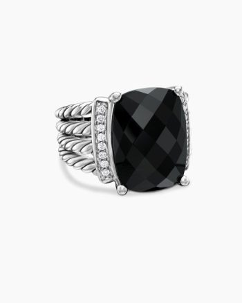 Wheaton® Ring|Sterling Silver with Black Onyx and Diamonds, 16mm