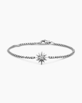 Starburst Teen Bracelet|Sterling Silver with Center Diamond, 8mm