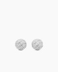 Sculpted Cable Stud Earrings|Sterling Silver with Diamonds, 8mm